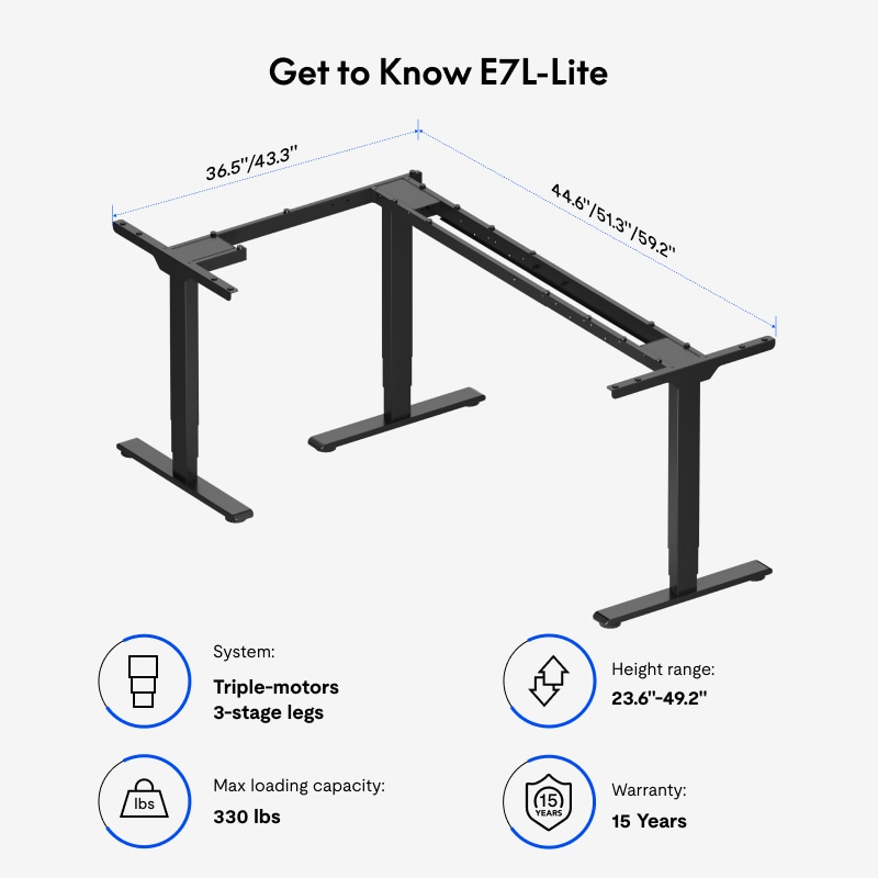 Lite L-Shaped Standing Desk E7L | FlexiSpot